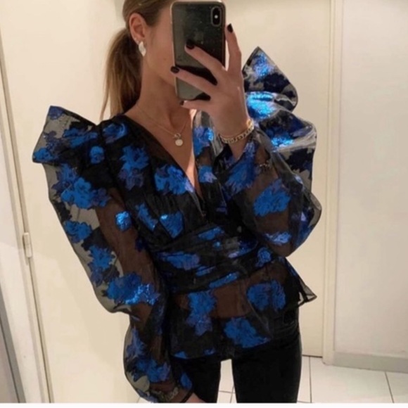 ZARA ORGANZA BLOUSE + SKIRT CO-ORD SET - Picture 3 of 8